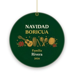 Navidad Boricua Ornament Personalized, Puerto Rican Family Name Ceramic 2026 Bild 2