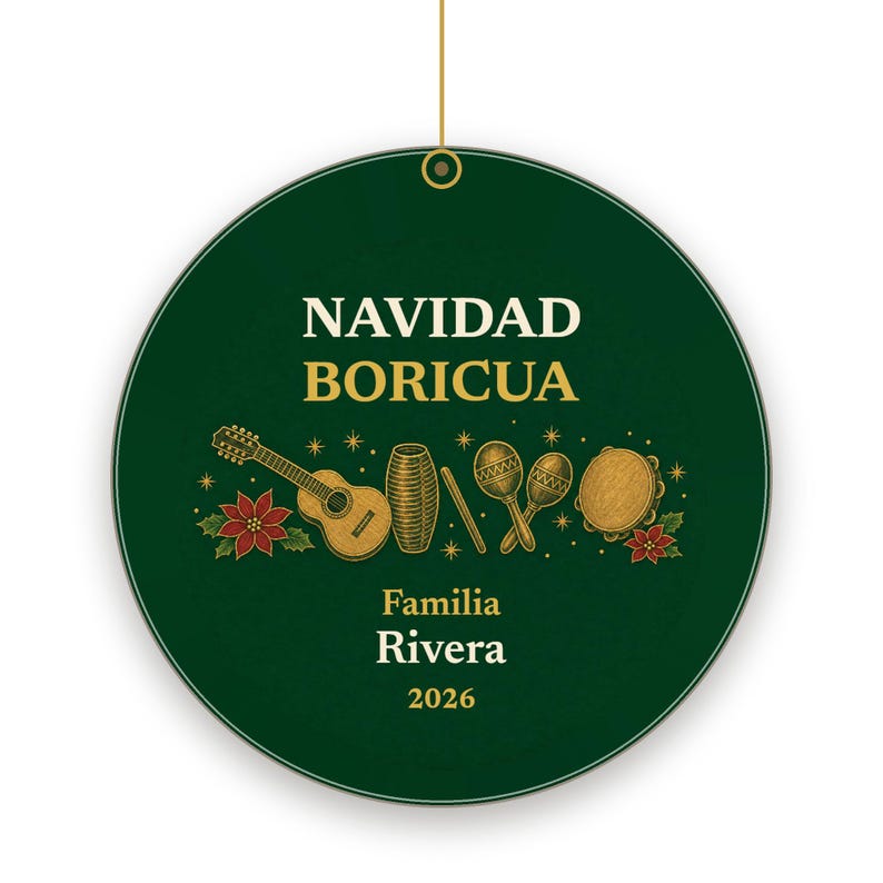 Navidad Boricua Ornament Personalized, Puerto Rican Family Name Ceramic 2026 Bild 2