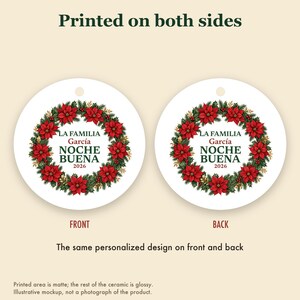 Nochebuena Family Ornament Personalized, La Familia Custom Name Spanish Ceramic 2026 image 8