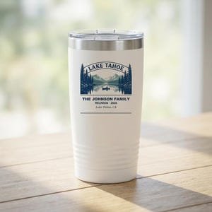 Personalized Lake Tahoe Family Reunion Tumbler 2026, Custom Name 20oz Travel Cup image 1