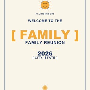 Custom Family Reunion Welcome Sign | Personalized Name, Year, Location (Digital Download) image 4