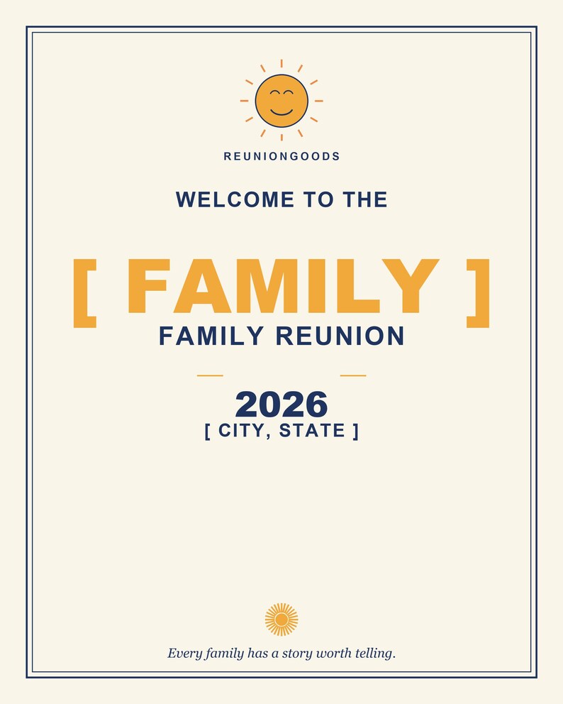 Custom Family Reunion Welcome Sign | Personalized Name, Year, Location (Digital Download) image 4