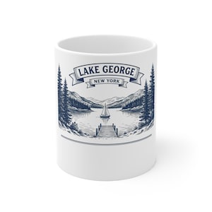Personlig Lake George-mugg för familjeåterförening 2026, återföreningspresent, anpassad namnmugg, matchande semestermugg, Adirondacks-souvenir, återföreningsminnessak bild 1