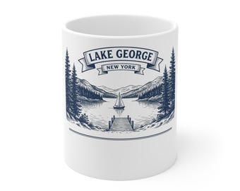 Personalisierte Tasse für das Familientreffen am Lake George 2026 – Geschenkidee mit individuellem Namen, passende Urlaubstasse, Souvenir aus den Adirondacks, Erinnerungsstück an das Familientreffen