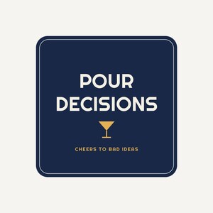 Pour Decisions Funny Koozie for Family Reunion Beer Cooler, Personalized Can Sleeve Gift, Party Drink Holder for Him, Wedding Favor Keepsake image 4