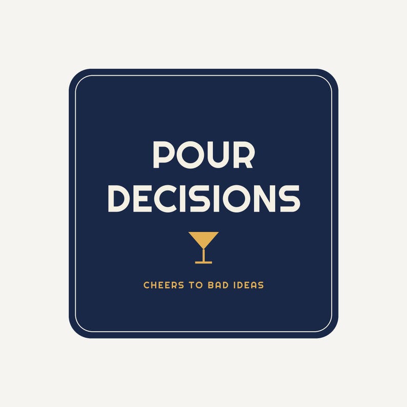 Pour Decisions Funny Koozie for Family Reunion Beer Cooler, Personalized Can Sleeve Gift, Party Drink Holder for Him, Wedding Favor Keepsake image 4