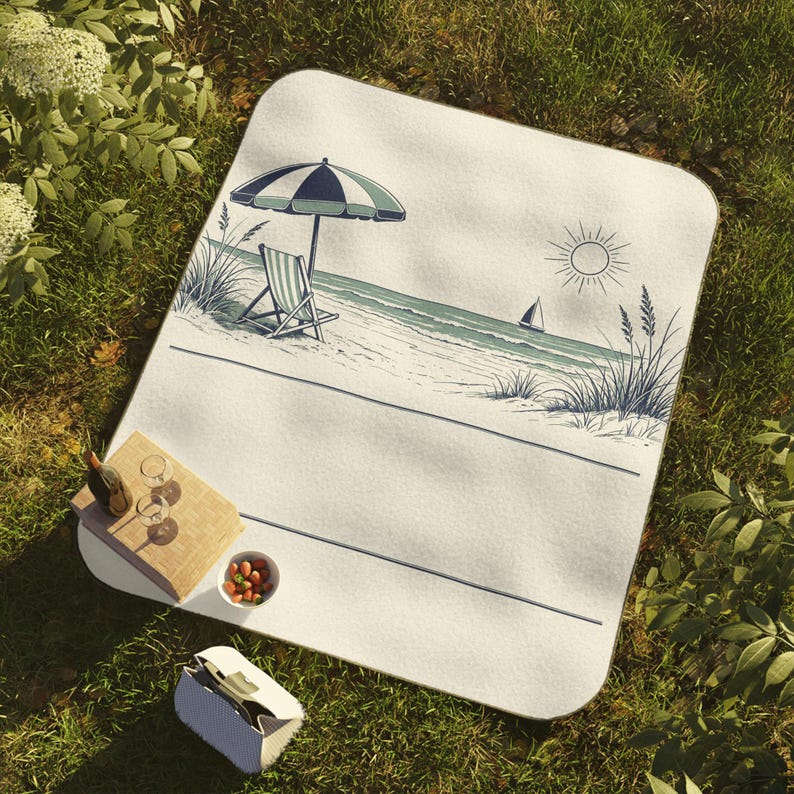 Personalized Coastal Beach Family Reunion Picnic Blanket | Custom Family Name, Year & Location | Matching Reunion Gift 2026 image 6