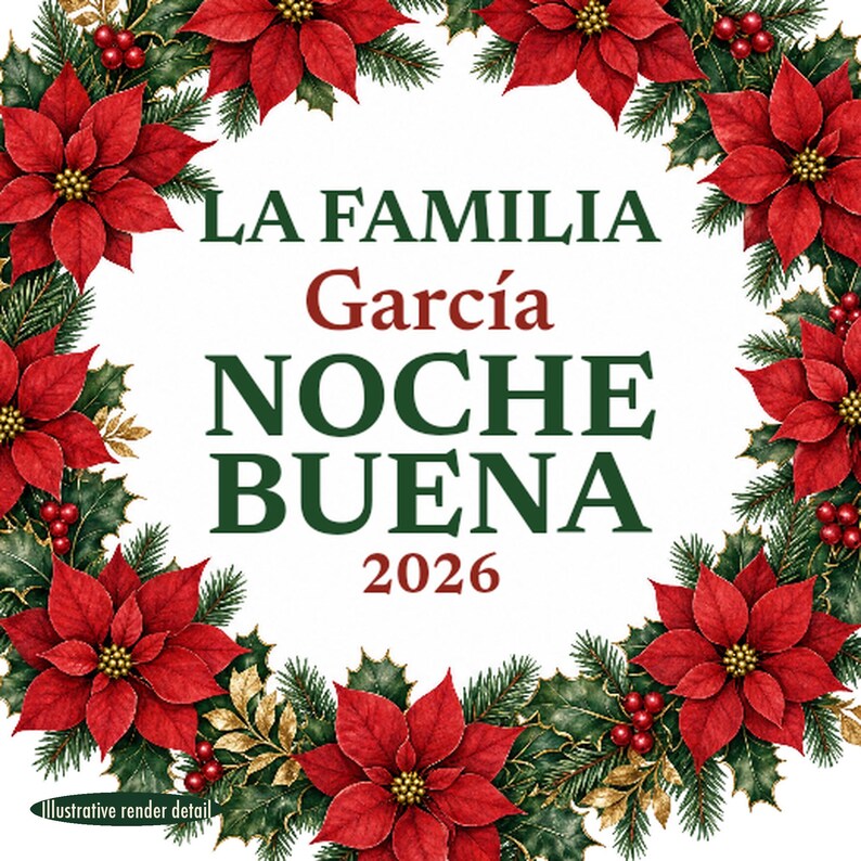 Nochebuena Family Ornament Personalized, La Familia Custom Name Spanish Ceramic 2026 image 4