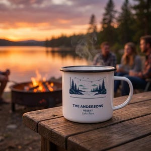Personalized Family Reunion Enamel Mug, Custom 2026 Cookout Camp Cup image 3