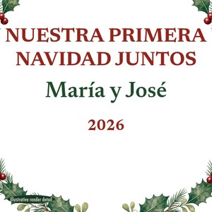 Nuestra Primera Navidad Juntos Ornament, Spanish Couple Names Ceramic Personalized 2026 afbeelding 4