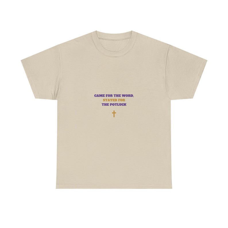 Came for the Word Stayed for the Potluck Shirt, Church Potluck Tee image 2