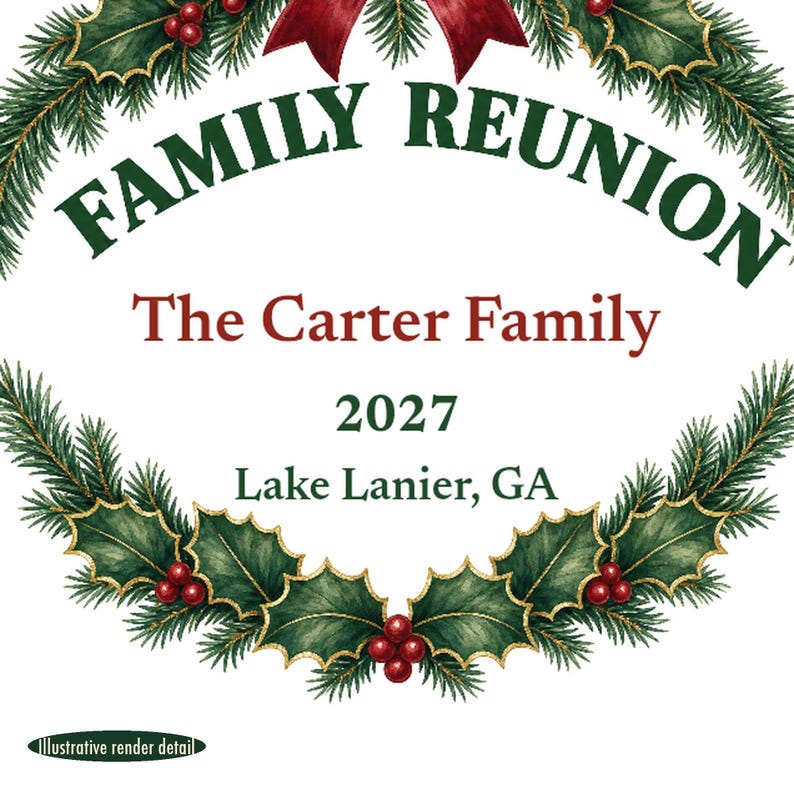 Family Reunion Ornament Set Personalized, Bulk Matching Ceramic Keepsakes, Custom Name Year image 4