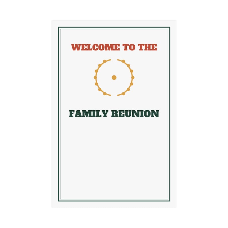 Family Reunion Welcome Sign Classic Poster Personalized | Custom Name, Year & Location image 2