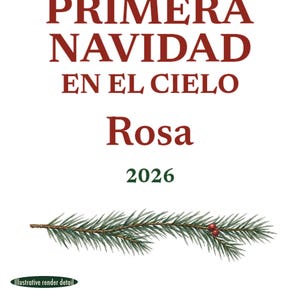 Primera Navidad en el Cielo Ornament, Spanish Memorial Remembrance Ceramic Personalized imagem 4