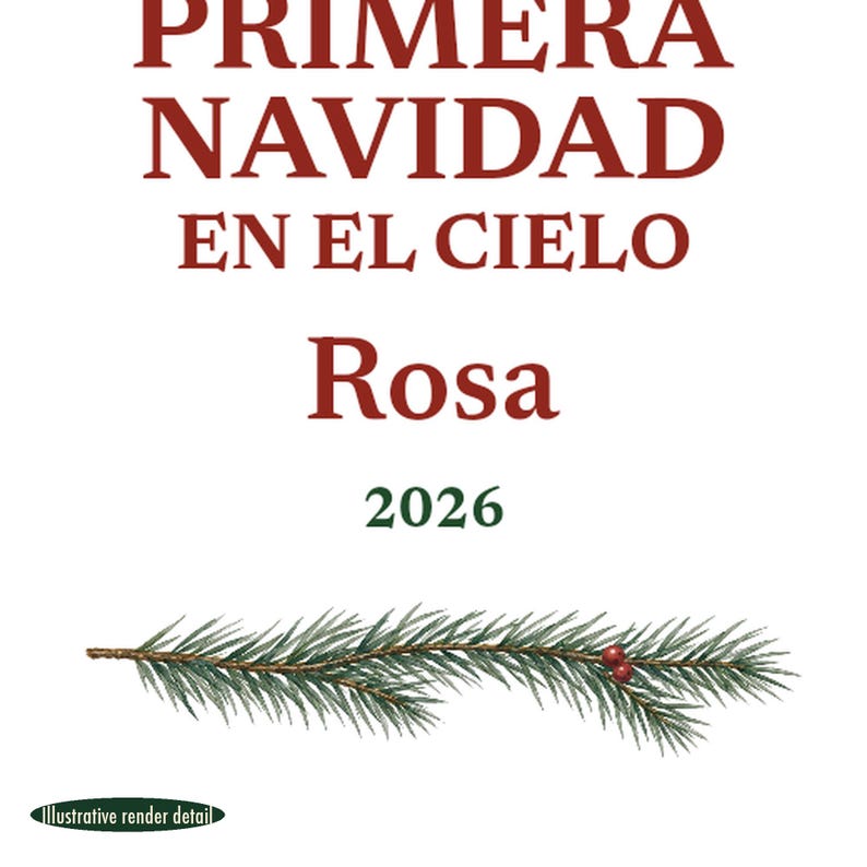 Primera Navidad en el Cielo Ornament, Spanish Memorial Remembrance Ceramic Personalized imagem 4
