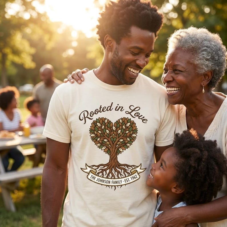 Personalized Black Family Reunion T-Shirt 2026, Rooted in Love Custom Tee for Reunion, Matching Mom Dad Kids Reunion Shirt, Free Shipping image 1