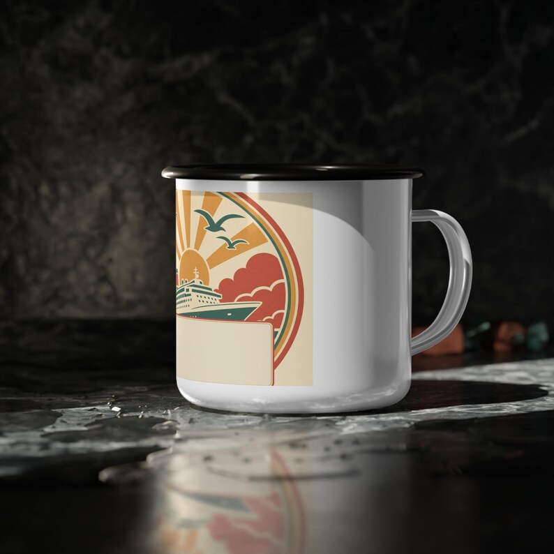 Personalisierter Familienbecher für Kreuzfahrttreffen, individueller Name, Jahr, Stadt – Erinnerungsstück, Souvenir vom Kreuzfahrturlaub, Reise-Kaffeebecher als Geschenk, Gastgeschenk für Schiffstreffen Bild 4