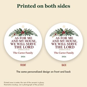 Christian Family Christmas Ornament, As For Me and My House Scripture, Personalized Name Bild 8