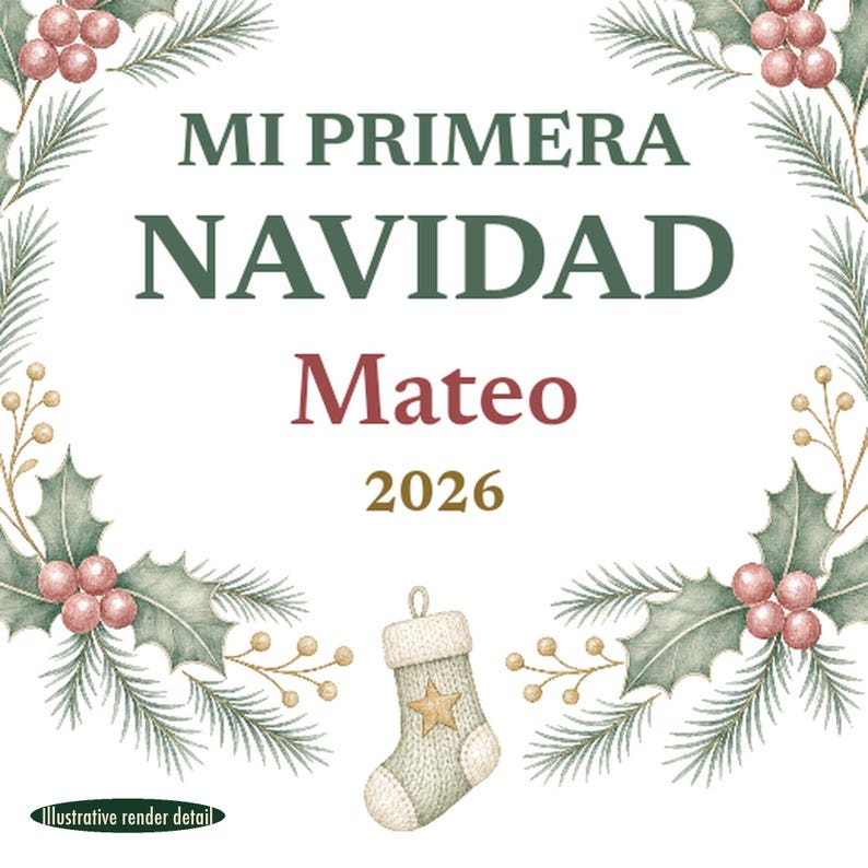 Mi Primera Navidad Baby Ornament, Spanish First Christmas Custom Name Ceramic 2026 immagine 4