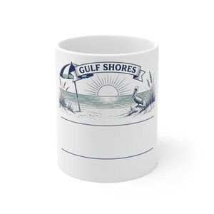 "Personalisierte Familientreffen-Tasse ""Gulf Shores 2026"" Benutzerdefinierter Name Kaffeetasse Geschenk." Bild 1