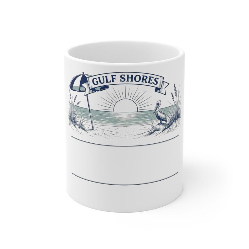 "Personalisierte Familientreffen-Tasse ""Gulf Shores 2026"" Benutzerdefinierter Name Kaffeetasse Geschenk." Bild 1