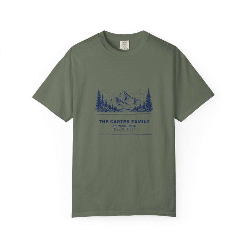 T-shirt personnalisé pour réunion de famille à la montagne, T-shirt personnalisé avec nom 2026, Vacances de groupe assorties, Cadeau pour réunion de famille, Vêtements pour voyage d'été image 5