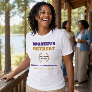 Women's Retreat Shirt Personalized | Custom Group Name & Year, Matching Getaway Tee image 1