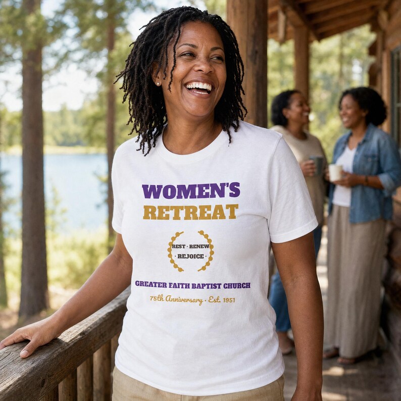 Women's Retreat Shirt Personalized | Custom Group Name & Year, Matching Getaway Tee image 1