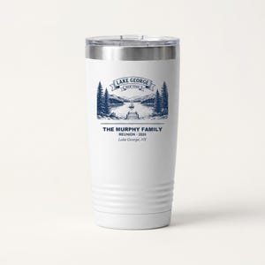Lake George familjeåterföreningsmugg 2026, personlig anpassad namn Adirondacks-resa matchande mugg bild 1