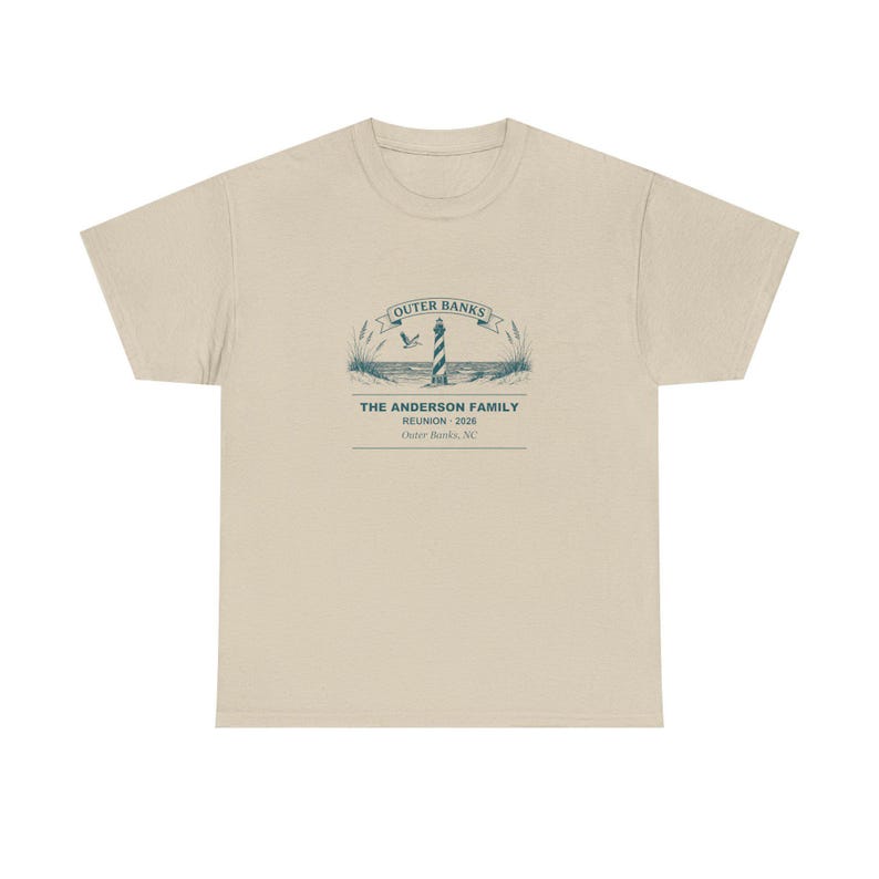 Personalized Family Reunion Shirt Outer Banks 2026, Custom Name Matching Group Tee, Beach Family Vacation Top, Coastal Reunion Gift image 4