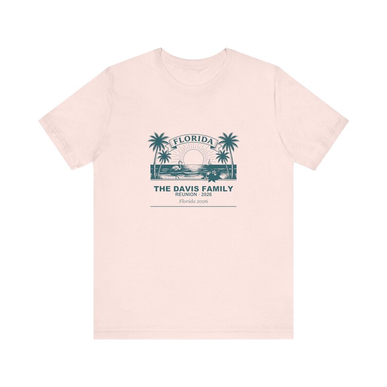 Florida Family Reunion 2026 Shirt, Personalized Custom Name Matching Group Vacation Tee, Beach Trip Summer Cruise Shirts, Reunion Gift 画像 3