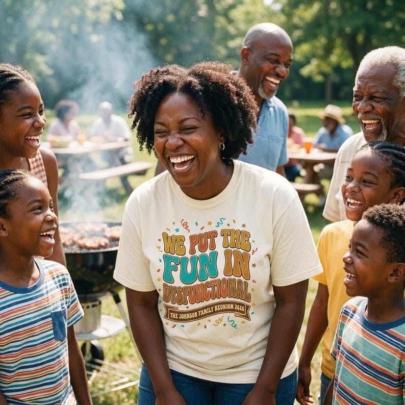 We Put the Fun in Dysfunctional Family Reunion Tee, Black Fa image 1
