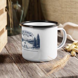 Personalized Family Reunion Mug, Lake George Enamel Camp Cup, Adirondacks Custom Name Travel Mug, 2026 Family Gathering Keepsake Gift image 4