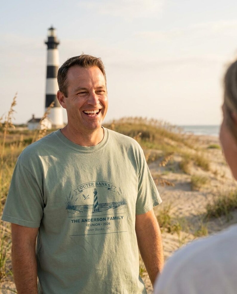 Outer Banks Family Reunion Shirt 2026, Personalized Matching Tee Custom Name Group Vacation Beach Trip Souvenir Holiday Family Gift image 1