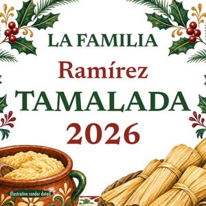 Tamalada Ornament Personalized, Custom Family Name Mexican Christmas Ceramic 2026 image 4