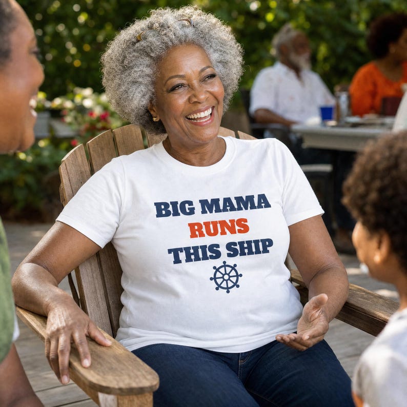 Big Mama Runs This Ship Shirt, Funny Family Cruise Tee image 1