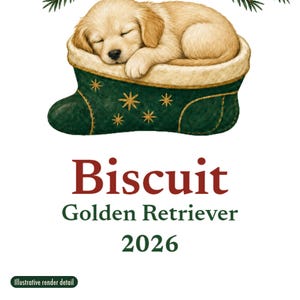 Dog's First Christmas Ornament 2026, Personalized Dog Name and Breed Ceramic Keepsake, New Puppy Gift image 4