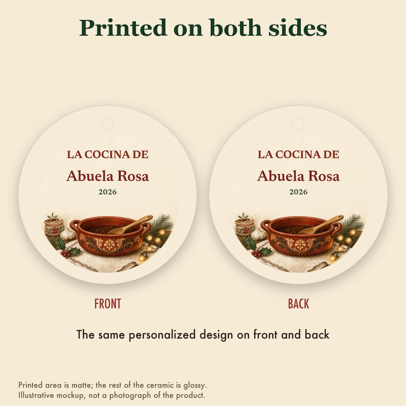 Adorno personalizado de cerámica con el nombre de la abuela española, La Cocina de Abuela imagen 8