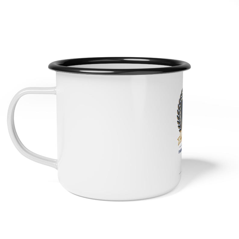 Personalized Family Reunion Enamel Mug Custom Crest and Year, family reunion mug, custom crest mug, reunion coffee cup, black reunion mug image 2
