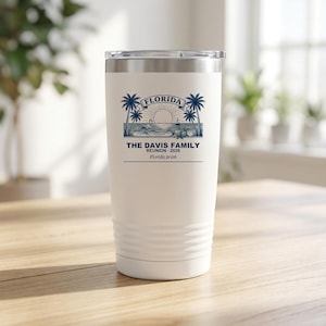 Personalized Family Reunion Tumbler, Florida 2026 Custom Name 20oz Travel Cup image 1