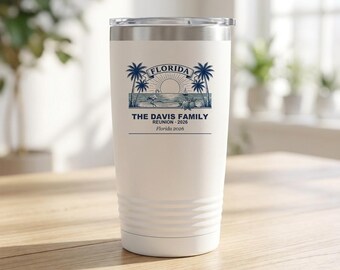 Personalized Family Reunion Tumbler, Florida 2026 Custom Name 20oz Travel Cup