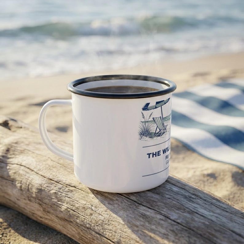 Personalized Family Reunion Enamel Camp Mug, Beach 2026 Camp Cup image 3