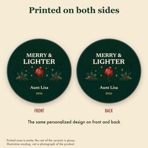 Merry and Lighter Christmas Ornament, Funny GLP-1 Christmas Gift, Custom Name Ceramic Keepsake 2026 Bild 8
