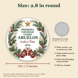Primera Navidad Como Abuelos Ornament, Spanish Grandparents Names Ceramic 2026 image 5