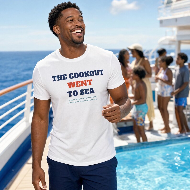 The Cookout Went to Sea Shirt, Funny Black Family Cruise Tee Bild 1