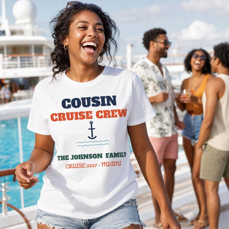 Cousin Cruise Crew Shirt Personalized | Custom Name & Year, Matching Cousin Cruise Tee image 1
