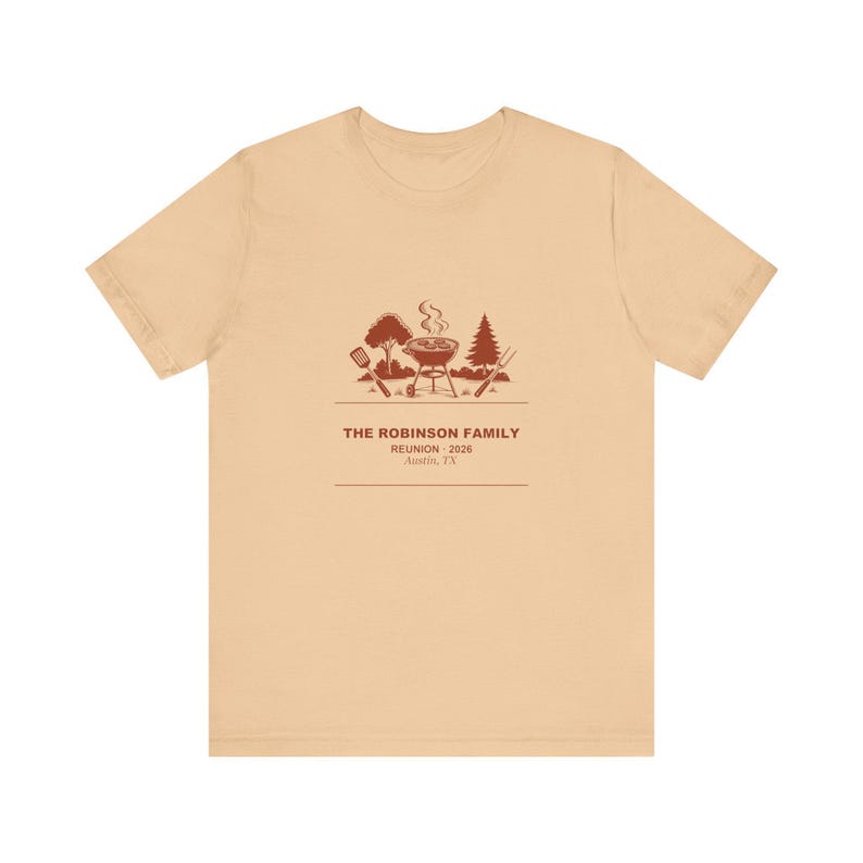 Personalized Family Reunion BBQ Shirt, Custom Name Backyard Reunion Cookout Tee, Matching Family Summer Tee, 2026 Reunion Gift Idea image 4