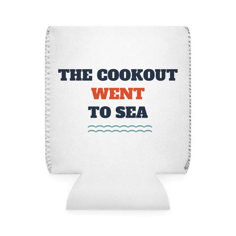 The Cookout Went to Sea Koozie, Funny Black Family Cruise Can Cooler image 1