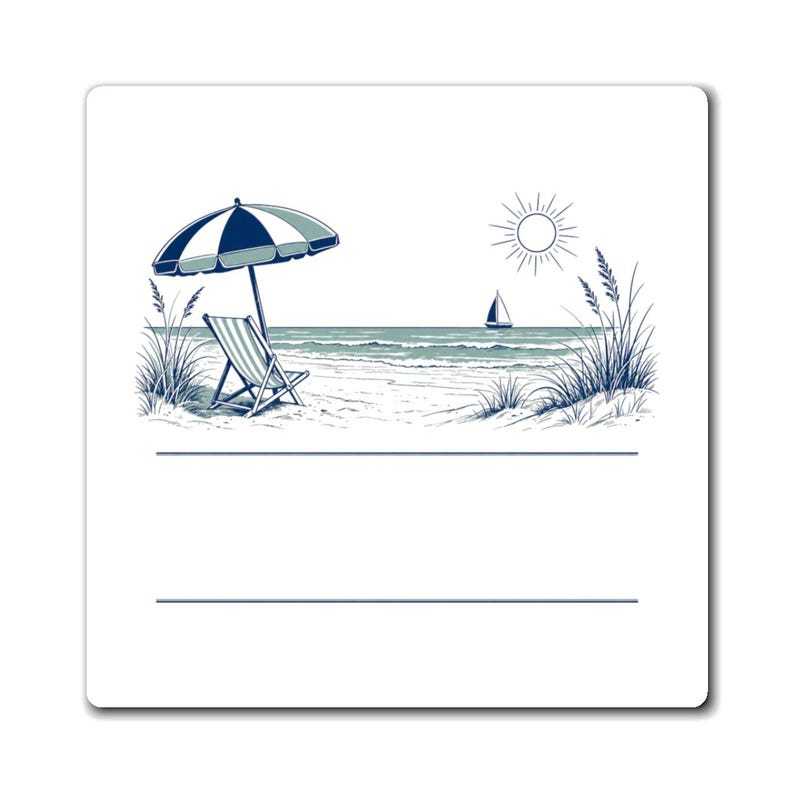 Personalisierter Kühlschrankmagnet für Familientreffen am Strand | Individueller Familienname, Jahr & Ort | Passendes Geschenk für das Familientreffen 2026 Bild 1