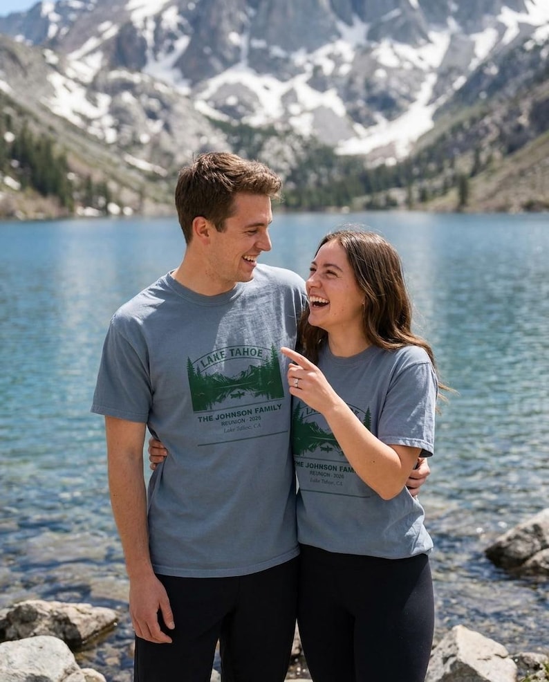 Personalized Family Reunion Shirt, Lake Tahoe 2026 Custom Name Matching Tee, Group Vacation Apparel, Family Trip Gift, Reunion Souvenir Bild 1